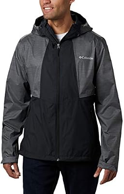 Columbia Inner Limits Jacket, Chubasquero Impermeable para Hombre, Black/Graphite Heather, Talla XL