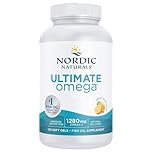 Nordic Naturals Ultimate Omega 3 Capsules High Strength Fish Oil Omega 3 Supplements 1280mg, with EPA DHA, High Dose, Lemon Flavour, 120 Softgels, Soy Free, Gluten Free