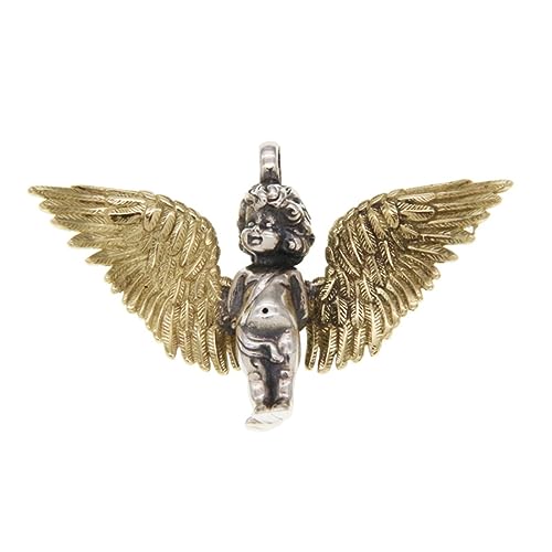 HERGDB S925 Sterling Silver Hommes Cupidon EROS Pendentif, Vintage Mode Wild Collier Pendentif En Argent Sterling,Argent,Single Pendant