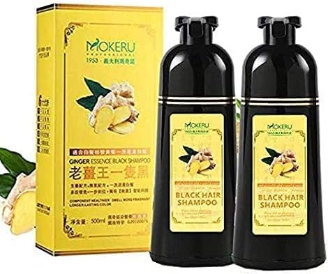 Best Deal Double Power Mokeru Hair Shampoo Duo for Gorgeously Black Hair (2pc, Unscented, Phthalate Free, Nourishing, Black Hair Shampoo)