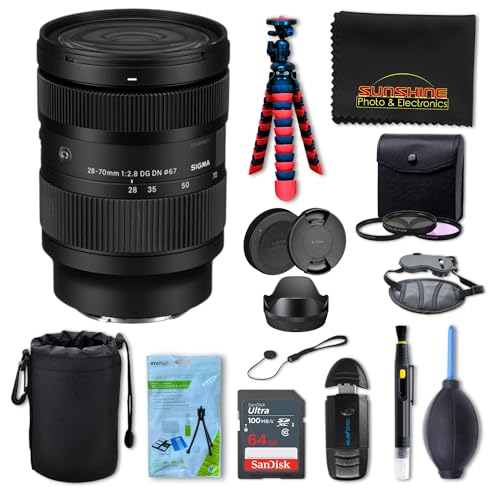 Image of Sigma 28-70mm f2.8 DG DN Contemporary Lens for Sony E with Sunshine Photo Professional Bundle - 4 Years USA Manufacturer Warranty