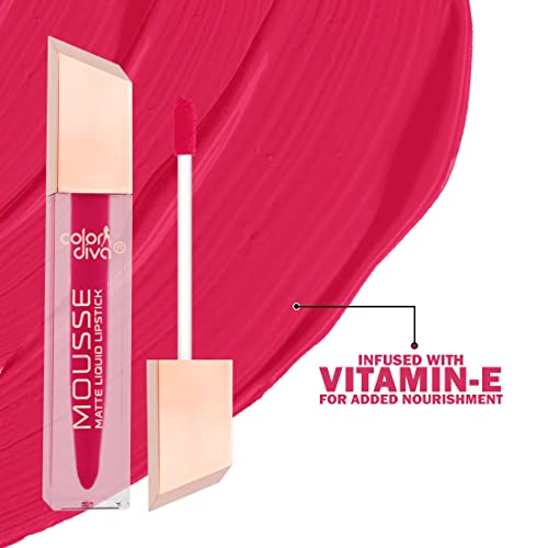 Image of Adbeni Value Pack, Mousse Matte Liquid Lipstick With Eyeliner & Mascara, 5.5ml Each | Long Lasting, Water & Smudge Proof, Light Weight, 14 Hour Long Stay, Pack Of 3 (Rosette 118)