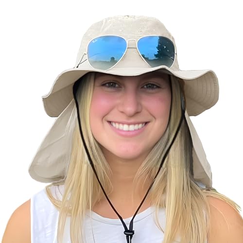 Sombrero impermeable para sol unisex beige miniatura 1