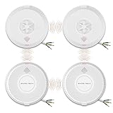 SAFE-TECH Mains-powered Radio Interlink Multi Sensors Fire Alarm Home Kit with Backup Battery | BS 5839 3 in 1 Smoke Heat CO Alarms for England & Wales| Approved by Electricians| UKCA Certified Britis