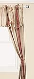 Window Accents 5-Piece Tuscan Scroll Stripe Jacquard Rod Pocket Set, 56 by 84-Inch, Autumn