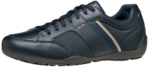 Basket Geox Homme U Ravex A chaussure respirante en cuir noir sneakers de ville mode
