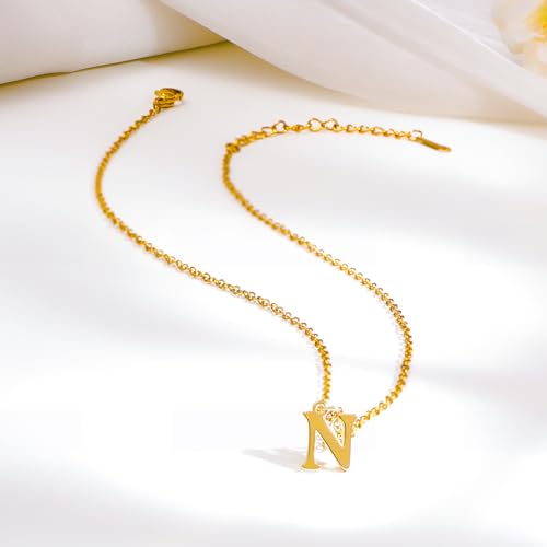 Image of Rubans Demi Fine Stainless Steel Alphabet Pendant CZ Gift for Women & Girls