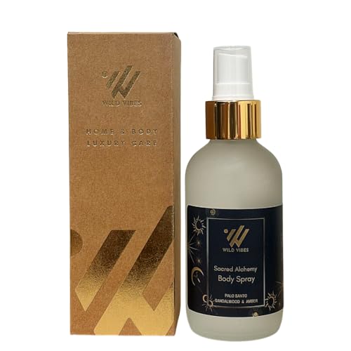Wild Vibes Sacred Alchemy (Palo Santo) Body &amp; Room Spray- Aromatherapy for Balance, Cleansing &amp; Meditation with Palo Santo Essential Oil. Body, Room &amp; Linen Safe 4oz