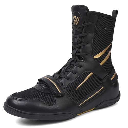 Chaussures de Boxe NGARY Homme - Bottes de Lutte Montantes pour l'Entraînement