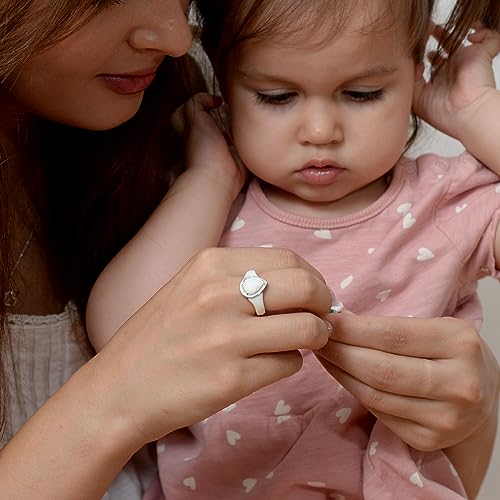 Rinfit Women's Silicone Rings - Engagement Or Promise Rings For Her - Silicone Wedding Bands Women - Metal Framed Silicone Pear Collection - Patent Pending Design - White & Metal Silver, Size 7 #TOP6