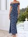 ZESICA Women's Summer Off Shoulder Floral Bodycon Maxi Dress 2026 Ruched Elegant Formal Cocktail Wedding Guest Long Dresses, Dustyblue, S