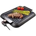 Brentwood 1200W Electric Smokeless Indoor Grill with Ceramic Non-Stick Surface, Adjustable Temperature, and Dishwasher Safe Parts, 12.6” x 10”, Black