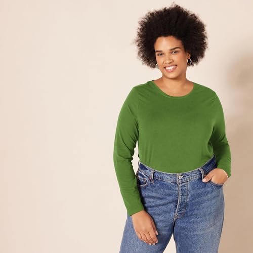 Image of Amazon Essentials Women's Regular-Fit Long-Sleeve Crewneck T-Shirt (Available in Plus Size)