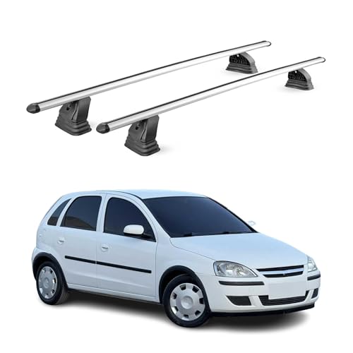 Barres de toit aluminium pour Opel Corsa C 2000-2006 de marque OMAC avec antivol gris