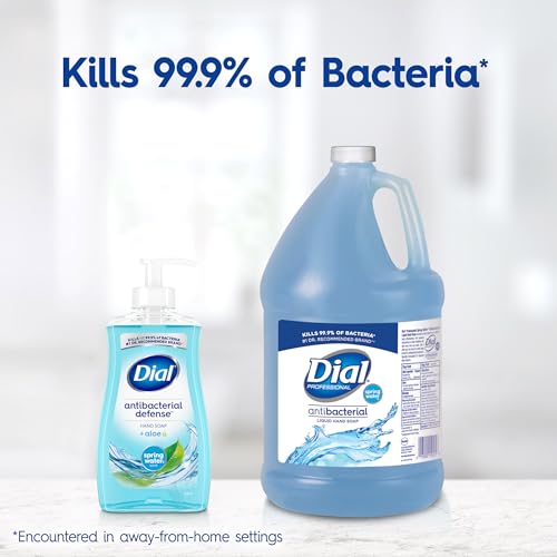 Image of Dial Antibacterial Defense Liquid Hand Soap + Aloe, Spring Water Scent, 1 Gallon Hand Soap Refill, Dermatologist-Tested, Gentle Formula