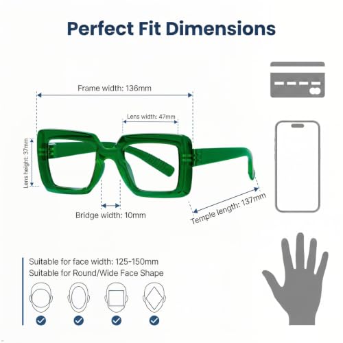 Image of Eyekepper Reading Glasses 1.00, Readers for Women, 6 Pack Square | Ladies Reader Eyeglasses, Screwless Spring Hinges, Stylish Womens Cheaters, Metalless Unbreakable, Scratch Resistant.