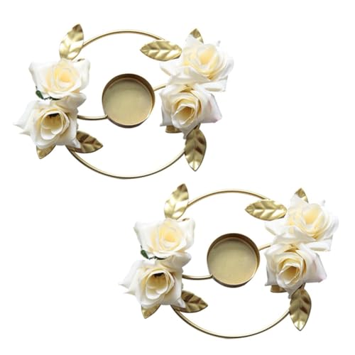 Bakkeny Candelabro de boda, candelabro de flores, portavelas de flores para mesas, centros de boda, guirnalda de rosas, portavelas, duradero, fácil de usar