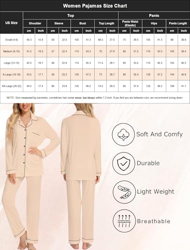Image of Pjmlifecoco Pajamas Set Long Sleeve Womens Button Down Sleepwear Two Piece Nightwear Soft Pj Lounge Sets S-XXL