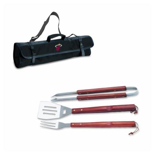 NBA Miami Heat 3-Piece BBQ Tool Set with Carry Tote