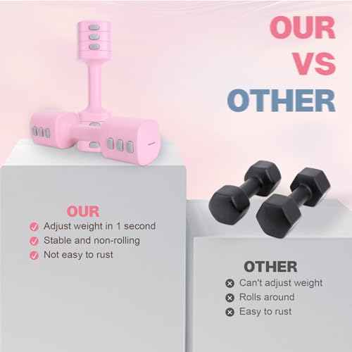 Image of kisnbld Adjustable Dumbbell Set of 2, 4 in 1 Free Weights Dumbbells Set for Women with Fast Adjustment, Each 2lb 3lb 4lb 5lb Hand Weights Set for Home Gym & Outdoor Exercise Training
