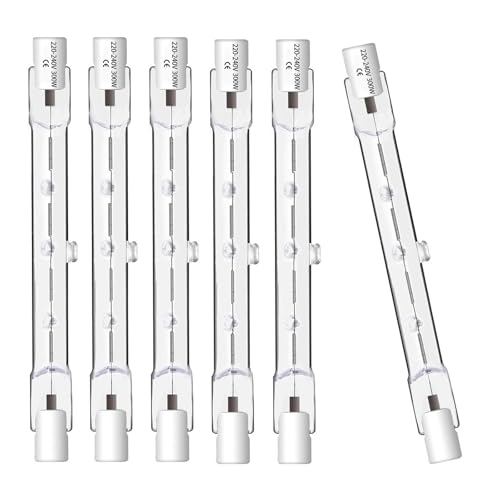 Trubuyware R7S 118mm Halogen leuchtmittel 300 Watt Halogenstab 118mm 300W 6er Pack R7S Halogenlampe 230V 2700K Warmweiß Dimmbar für Arbeitsleuchten Sicherheitsleuchten Landschaftsleuchten
