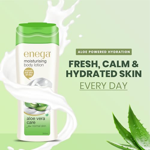 Image of Enega Aloe Vera Care for Normal Skin Non Grassy & Deep Nourish Moisturizing Body Lotion for Men & Women - 300 ML (Pack of 1)
