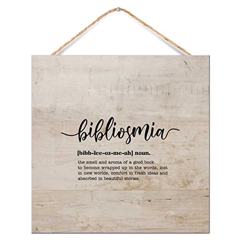 Cadeau pour passionné de lecture plaque murale en bois panneau vertical vieilli
