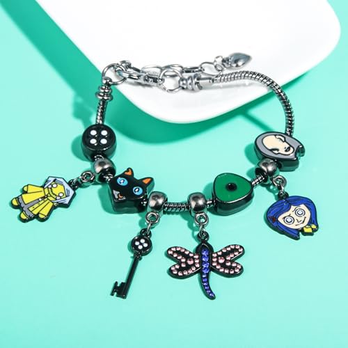 Coraline Charm Bracelet - Coraline Necklace Halloween Costume Accessories - Gifts for Women Men and Fans3