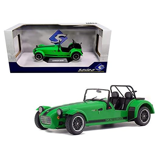StarSun Depot New Caterham Seven 275R Green Metallic with Black Stripes 1/18 Diecast Model Car by Solido