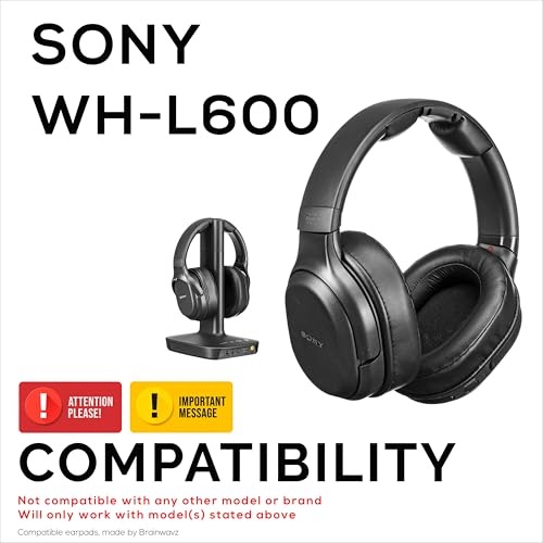 Almohadillas de repuesto para auriculares Sony WH-L600, cuero sintético PU y espuma viscoelástica para mayor comodidad, mejoradas, duraderas y de larga duración, marca Brainwavz miniatura 2