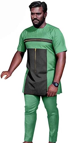 Tracksuit Men African Clothes Dashiki Tops and Pants 2 Piece Set Sleeve Plus Size Casual Outfits Blouse