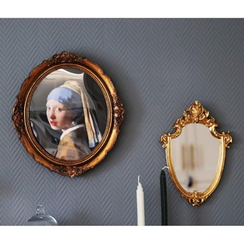 Miroir doré en résine avec surface claire haute définition