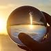 Emopeak Clear Crystal Ball 80mm, Luxury Original K9 Lens Ball with Wood Stand, Photography Accessory, 3.2