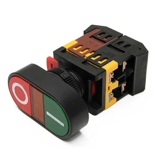Interruptor APBB-22N con luz LED amarilla botón de inicio parada de 22mm para control de 36V 6