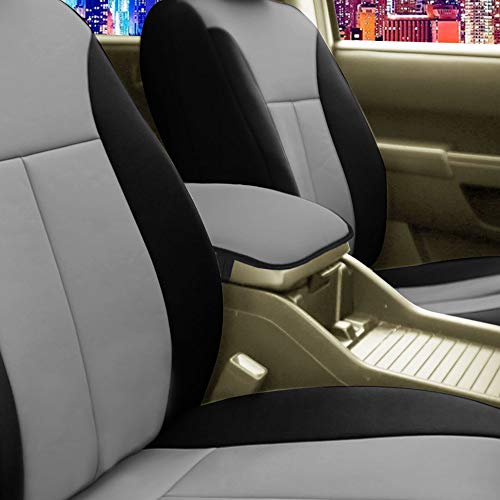 Image of FH Group Neosupreme Gray Flat Pattern Center Console Pad - Water-Resistant Armrest Cover Protector for Cars, SUVs & Trucks