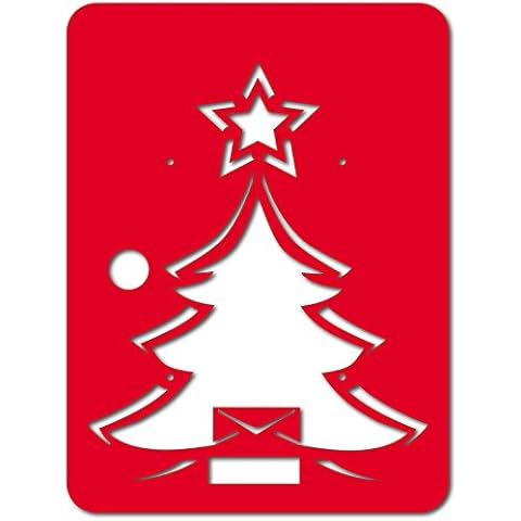 Alubox 08 buzón con frontal intercambiable dibujo árbol de Navidad rojo Cover