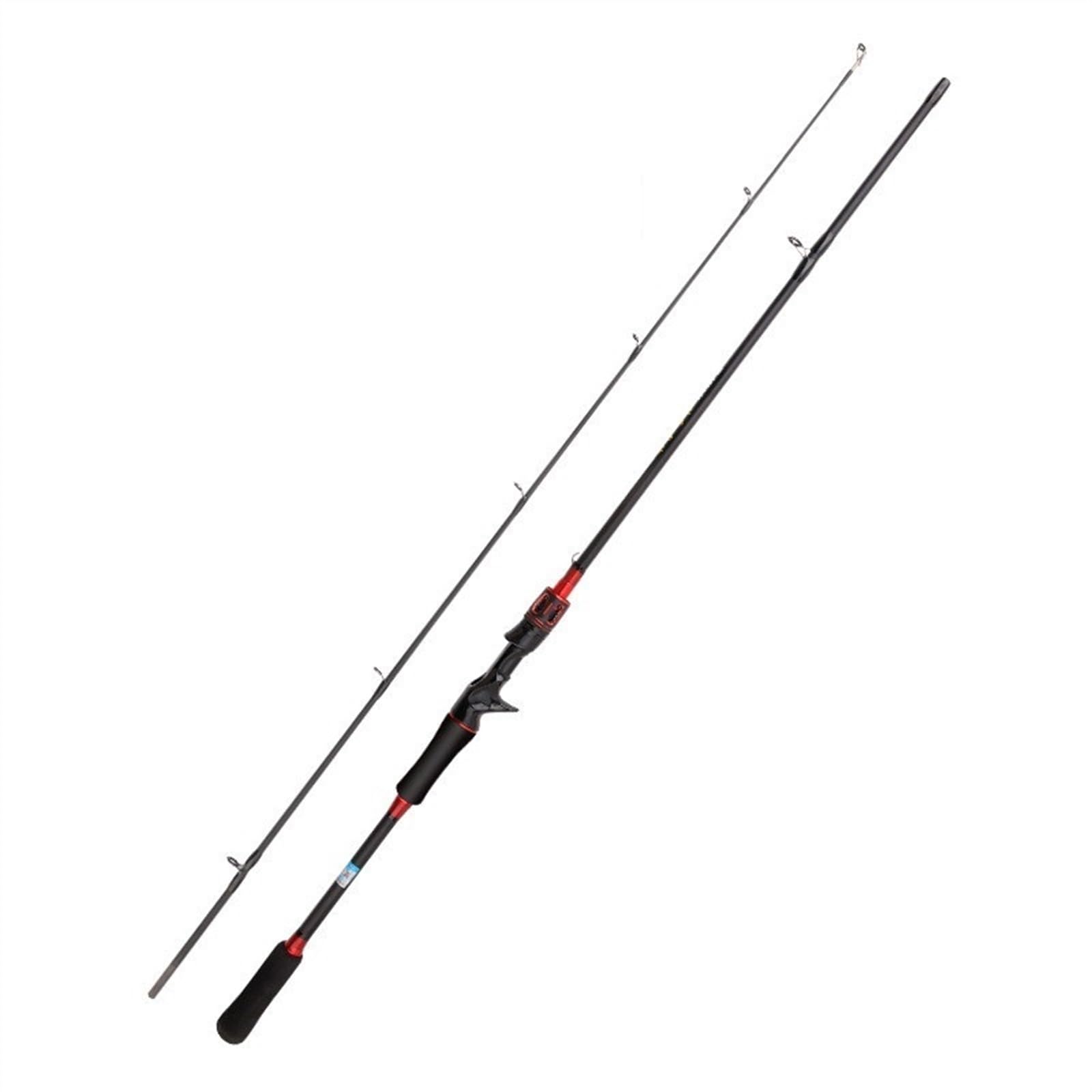 Wędka 1,65m 1,8m M Power Spinning Casting Wędka z włókna węglowego z segmentowym EVA Wygodny uchwyt Wędka przynęta do wędkarstwa morskiego wędkarstwa rzecznego (Red Casting Rod,1,65m)