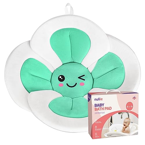 Image of Nuliie Baby Bathtub Newborn Sink Bathtub Baby Sink Bath Mat Soft Flower Infant Bathtub Support, Baby Newborn Essentials, Baby Gifts and Baby Registry Search (Green)