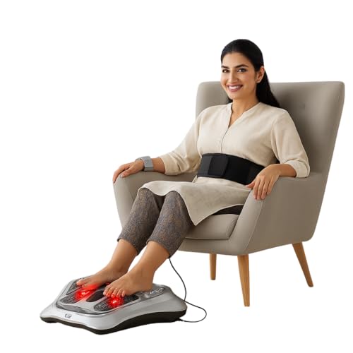 Image of JSB HF45 Foot EMS Massager with Waist Band and EMS Pads for Full Body Blood Circulation and Pain Relief