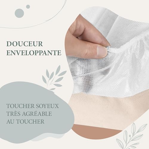 Drap d'examen jetable élastique 80x210cm en tissu non tissé SMS pour table de massage et spa - 3