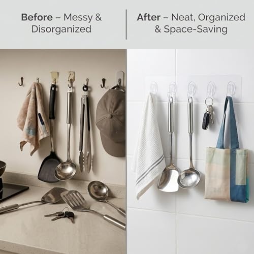 Image of SIGNAMIO 6-in-1 Wall Hooks for Hanging - Heavy Duty Hooks for Wall Heavy Items - Self Adhesive Wall Hook Plate - Sturdy - Ideal for Home and Office