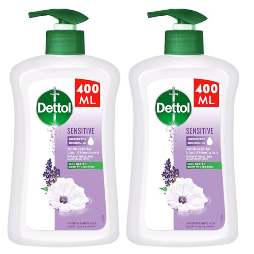 Dettol Sensitive Liquid Handwash Pump Lavender & White Musk Scent 400ml x 2