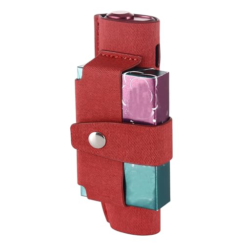 Goodshop001 PU Leather Protective Case Compatible with Iqos Iluma One Bag Organiser Case Leather Case Cover Cigarette Cases for Men and Women (Dark Red)