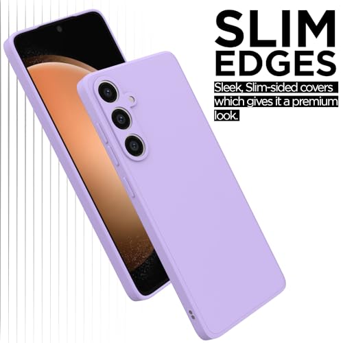 Image of Outlouders Back Cover for Samsung Galaxy S23 FE 5G | Camera Protection | Durable Soft Matte Silicone Bumper Case (Purple)
