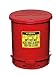 Oily Waste Can, 14 Gal, Steel, Red