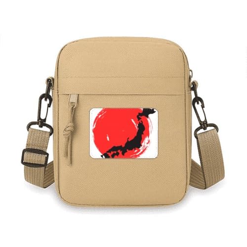 Mini sac à bandoulière pour téléphone portable anti-rayures pochette noire carte du Japon