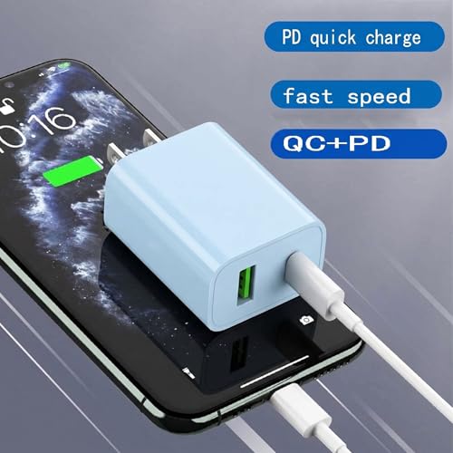 Image of 2 Pack USB C Charger Block, Dual Port Type C Wall Charger Fast Charging 20W Power Adapter Cube for iPhone 14 /14 Pro /14 Pro Max /14 Plus /13 /12 /11, XS /XR /X, iPad, Samsung, More