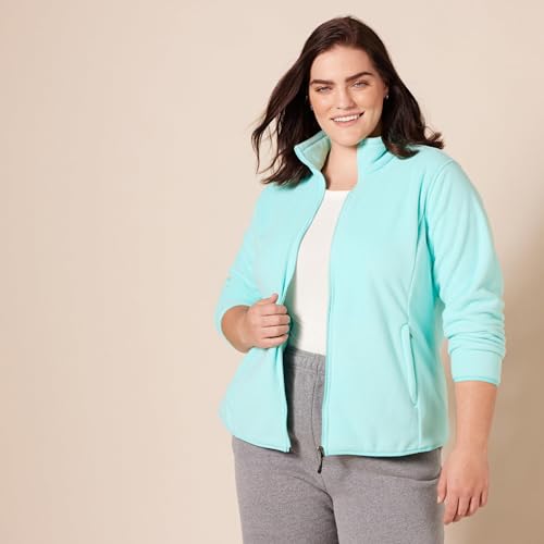 Image of Amazon Essentials Women's Classic-Fit Full-Zip Polar Soft Fleece Jacket, Outerwear Coat with Cuffs (Available in Plus Size)