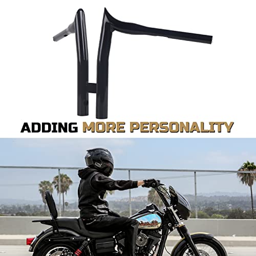 1.5 Inch Strong & Solid Easy Wiring Handlebars For Harley Davidson Sportster Handlebars, Softail Handlebars, Dyna Handlebars, Touring Road Glide Handlebars, Roadking Handlebars Upgrading(14" Black) #TOP5