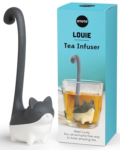 OTOTO Louie Cat Tea Infuser - Cats Loose Leaf Steeper & Diffuser, Tea Strainer Accessories, Cute...